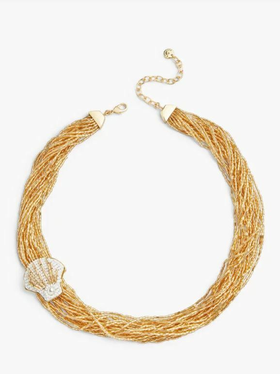 TALBOTS BEADED SHELL TORSADE NECKLACE
