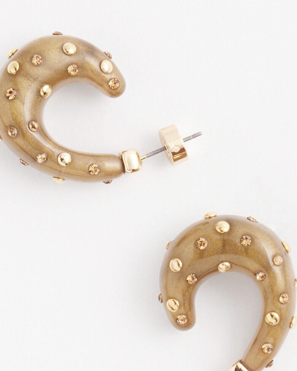 CHICO'S NO DROOP EMBELLISHED RESIN HOOPEARRINGS