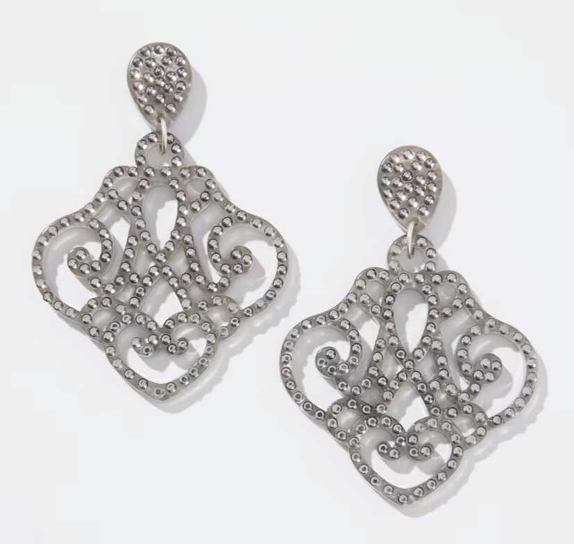 CHICO'S SILVER TONE CHANDELIER EARRINGS