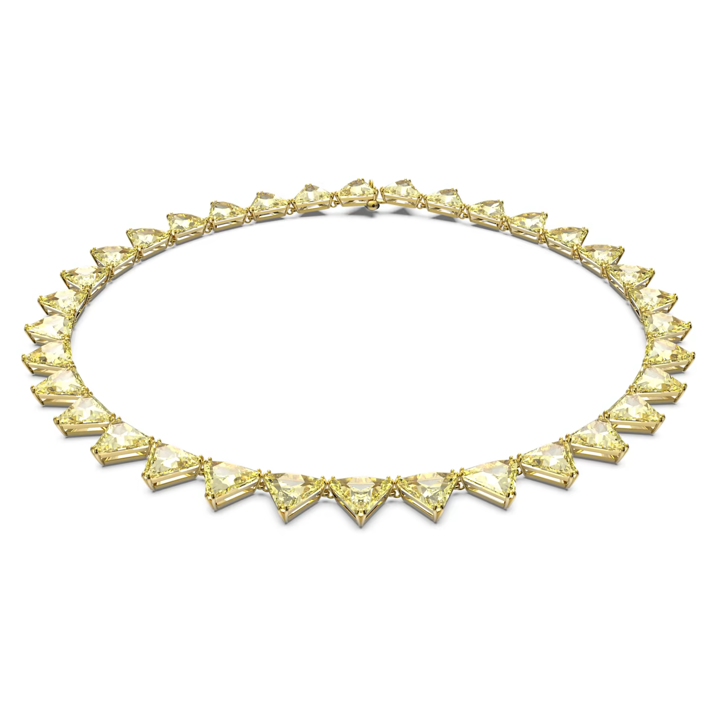 SWAROVSKI Ortyx necklace Triangle cut, Yellow, Gold-tone plated