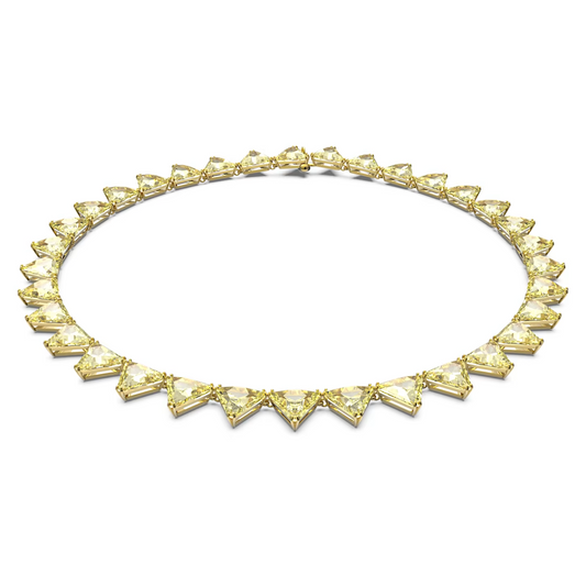 SWAROVSKI Ortyx necklace Triangle cut, Yellow, Gold-tone plated