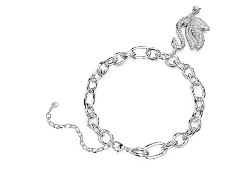 Swarovski Iconic Swan choker Swan, White, Rhodium plated