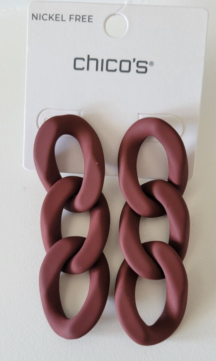 CHICO'S PAPRIKA DROP LINK EARRINGS