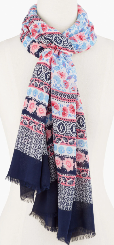 TALBOTS BLOOMING BORDER OBLONG SCARF