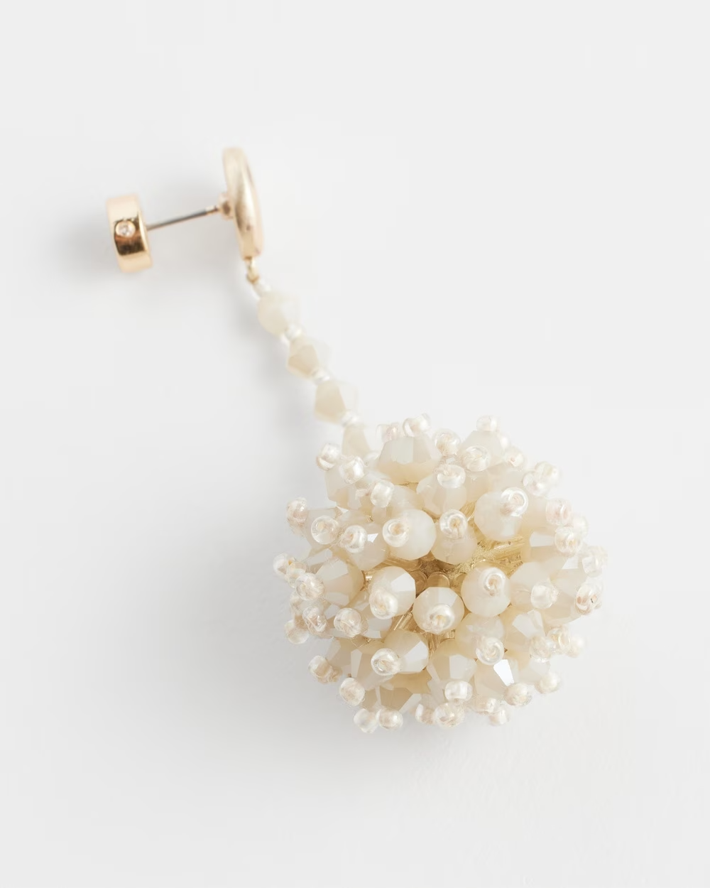 CHICO'S BEADED POM DROP EARRINGS
