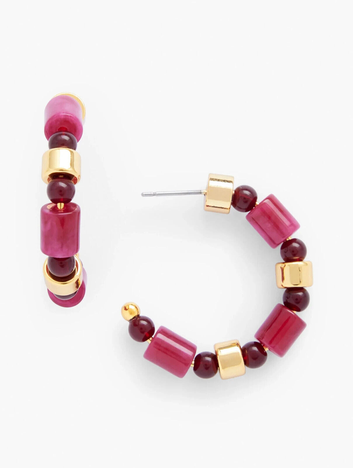 TALBOTS BEADED HOOP EARRINGS