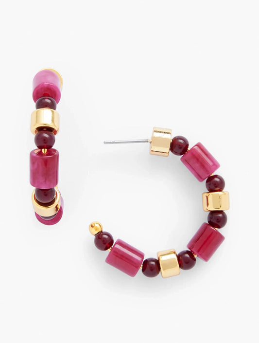 TALBOTS BEADED HOOP EARRINGS