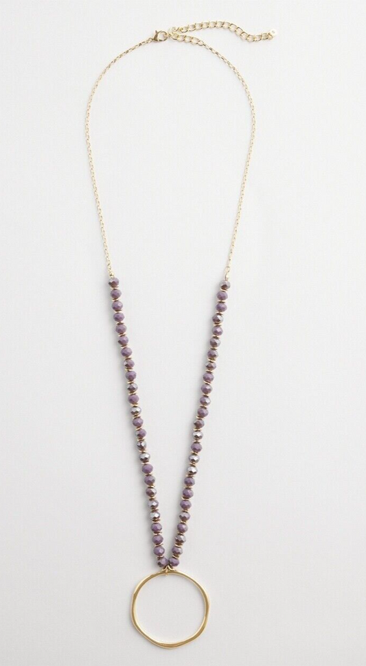 CHICO'S VIOLET CIRCLE PENDANT NECKLACE