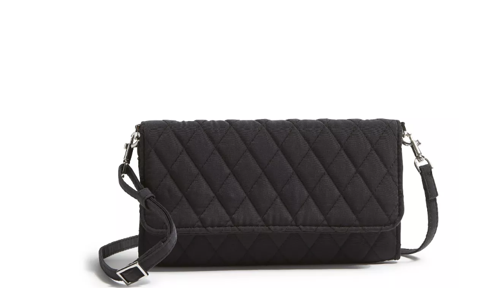 Vera Bradley Microfiber Wallet Crossbody, Moonless Night