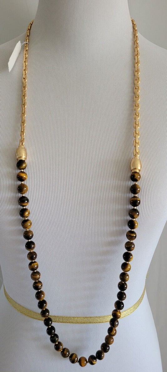 CHICO' S BEADED MAGNETIC MIX TIGER'S NECKLACE