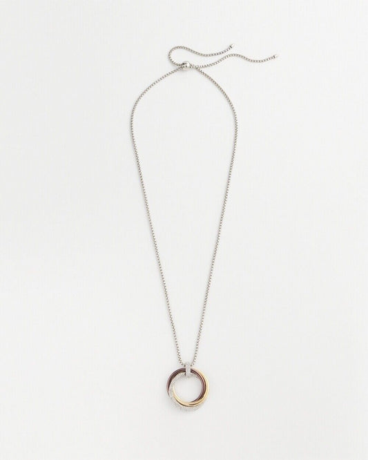 CHICO'S ADJUSTABLE PAVE PENDANT NECKLACE