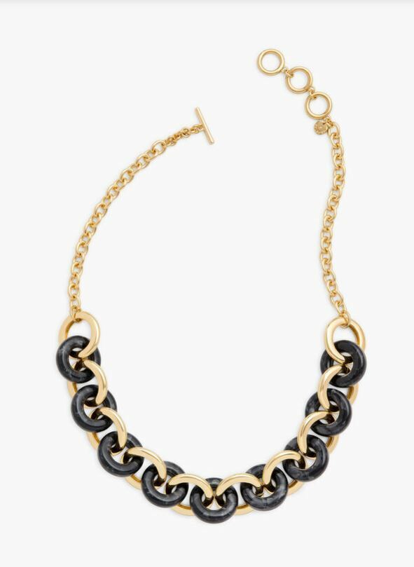 TALBOTS MARBLED RESIN SHORT LINKS NECKLACE