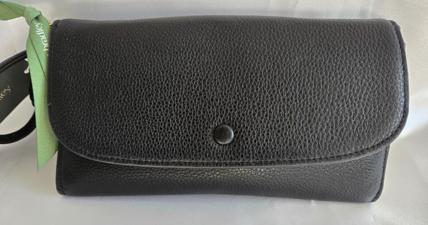 Vera Bradley Wildwood Wallet Crossbody, Moonless Night in Leather