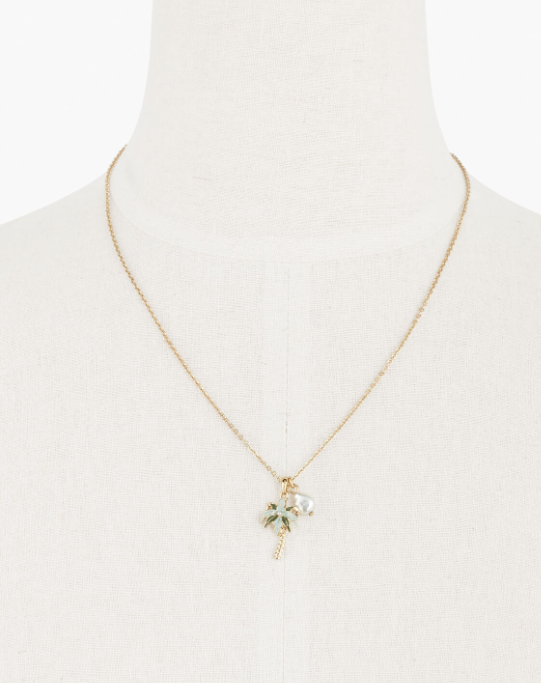 TALBOTS PALM PENDANT NECKLACE