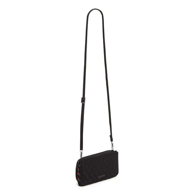Vera Bradley RFID Crossbody, Microfiber Classic Black