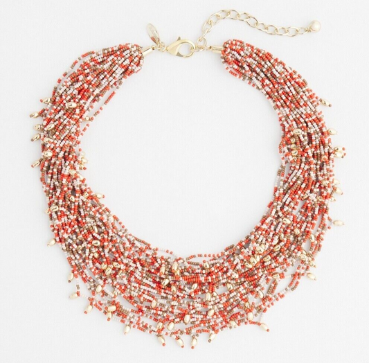 CHICO'S SEED BEAD BIB NECKLACE