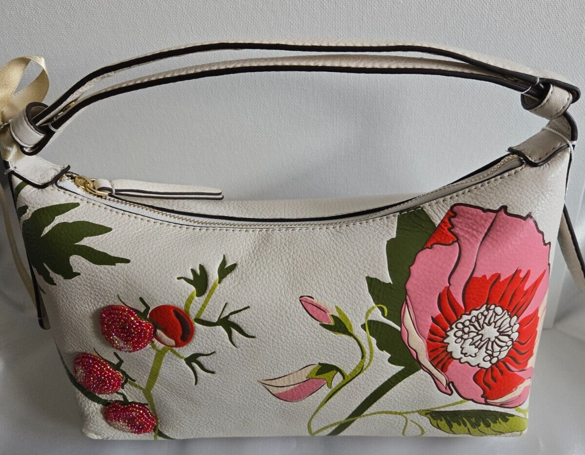 Vera Bradley Roxbury Crescent Shoulder Bag, Meadow Bouquet Cottage Cream