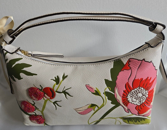 Vera Bradley Roxbury Crescent Shoulder Bag, Meadow Bouquet Cottage Cream
