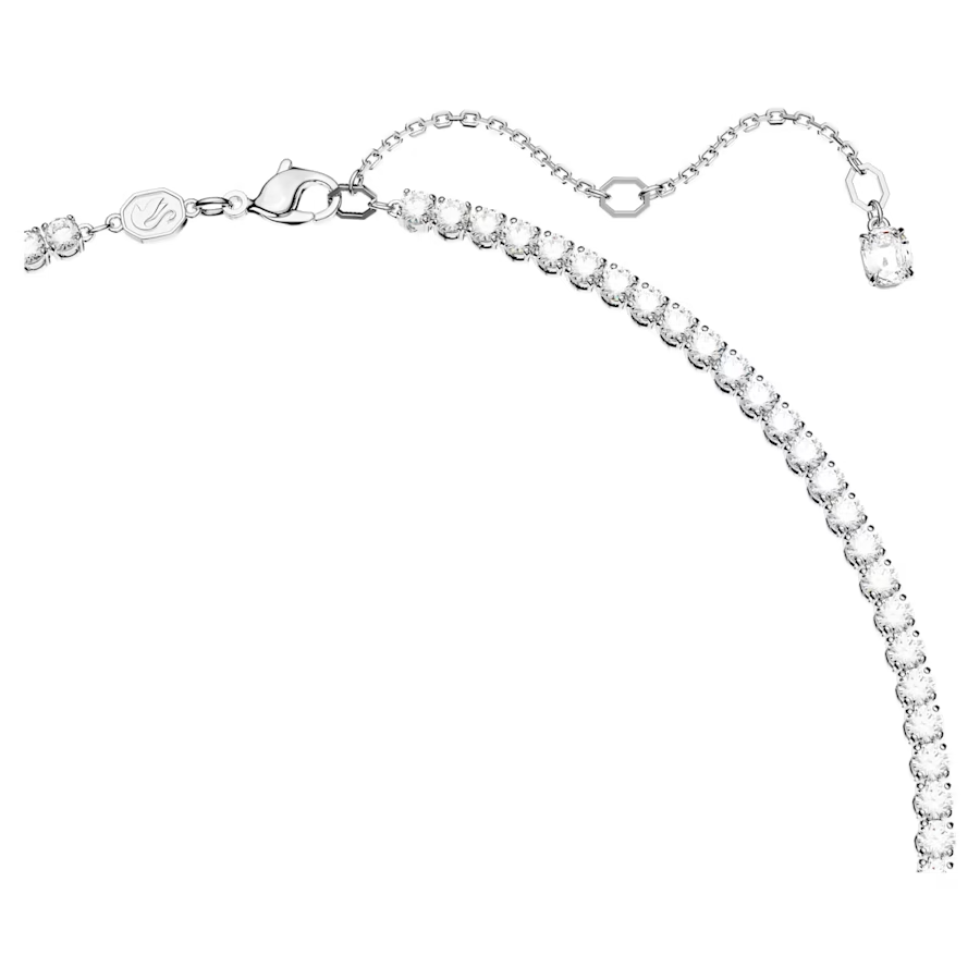 Swarovski Matrix Tennis necklace Mixed cuts, Pink, Rhodium plated