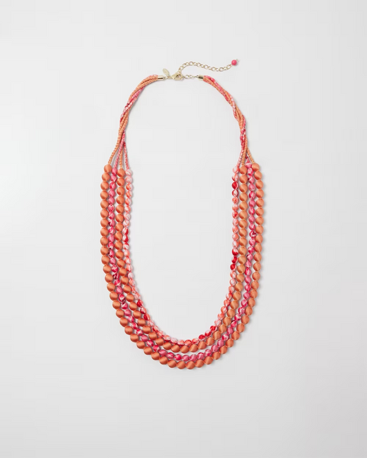 CHICO'S FABRIC WRAPPED MULTISTRAND NECKLACE