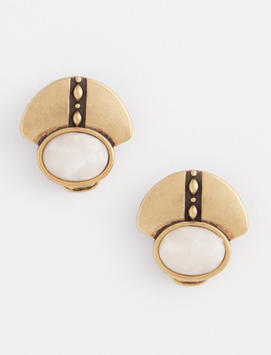 CHICO'S GOLD TONE CLIP ON EARRINGS