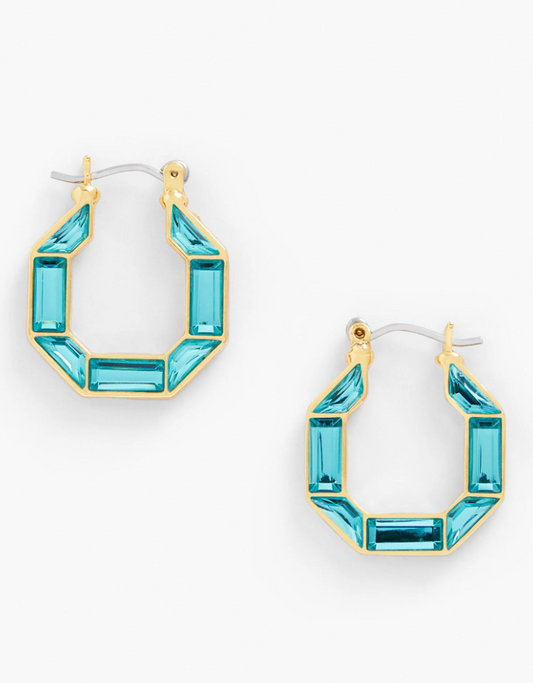 TALBOTS BAGUETTE RING HOOP EARRINGS