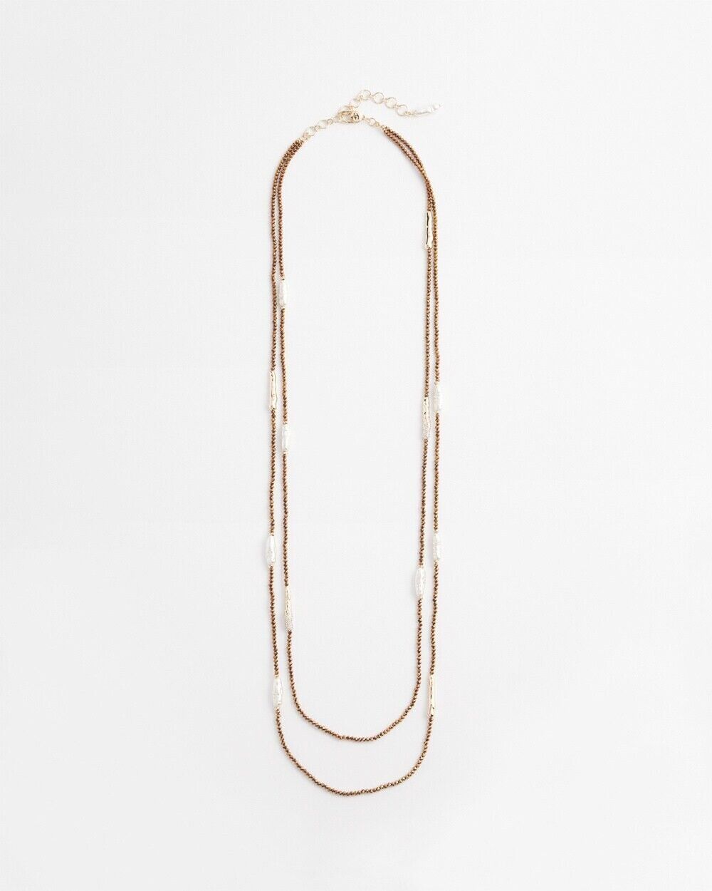 CHICO'S DOUBLE STRAND FAUX PEARL NECKLACE