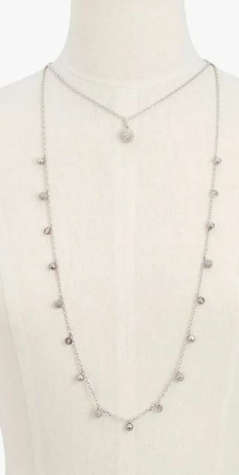 TALBOTS DELICATE SILVER LAYERED NECKLACE