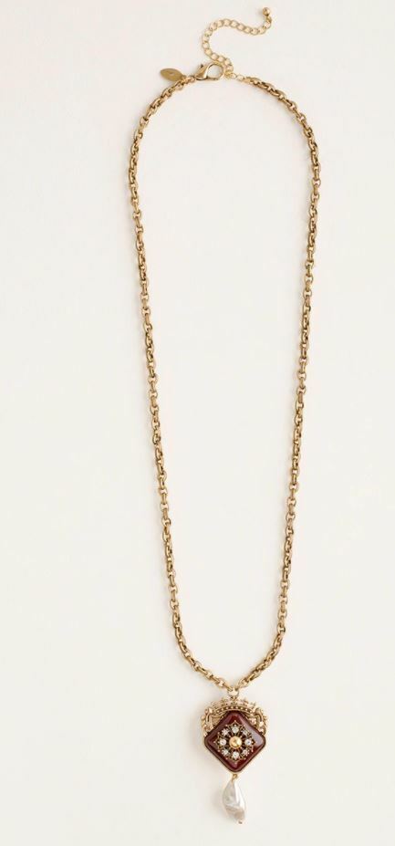 CHICO'S FAUX-PEARL PENDANT NECKLACE