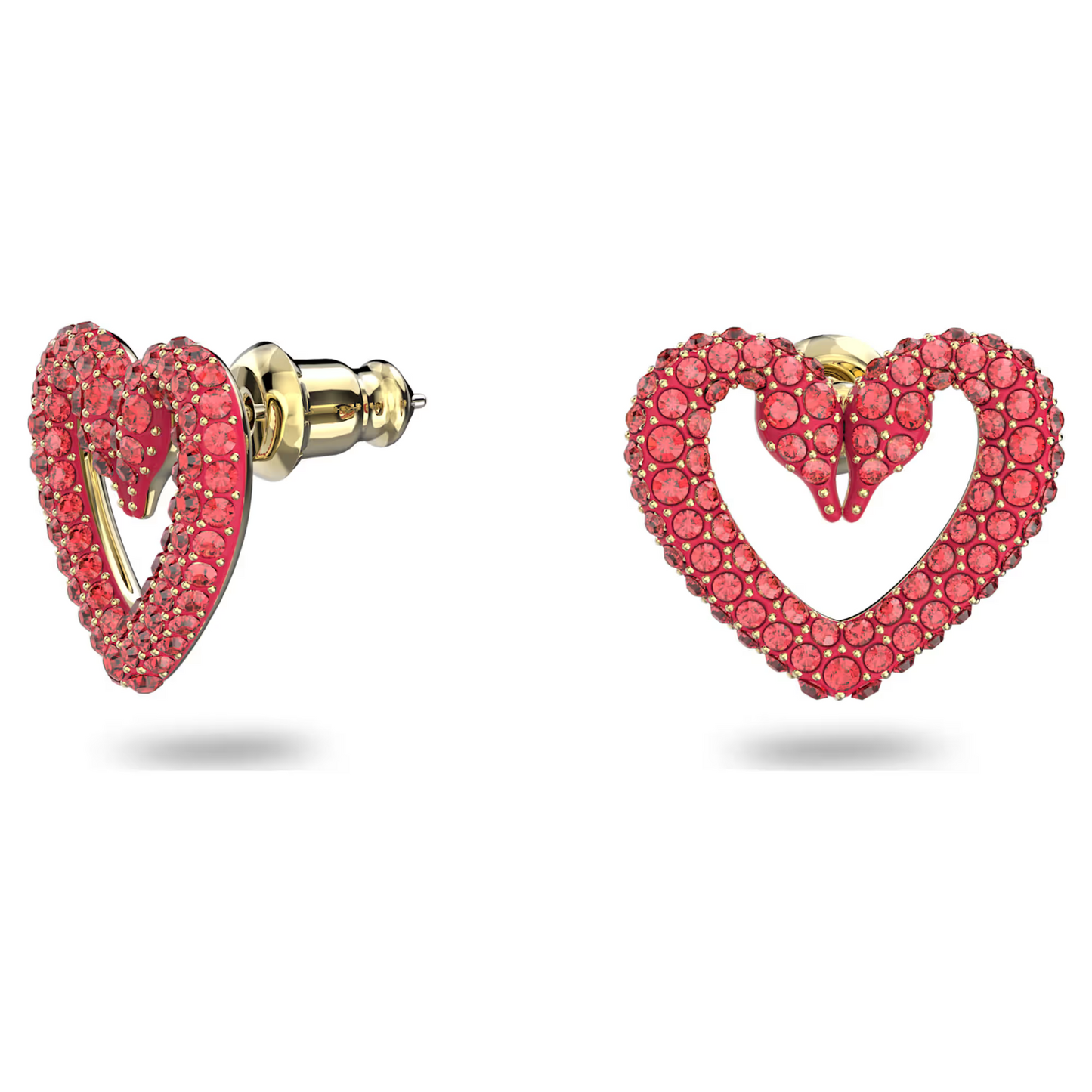 Swarovski Heart, Small, Red, Gold-tone plated