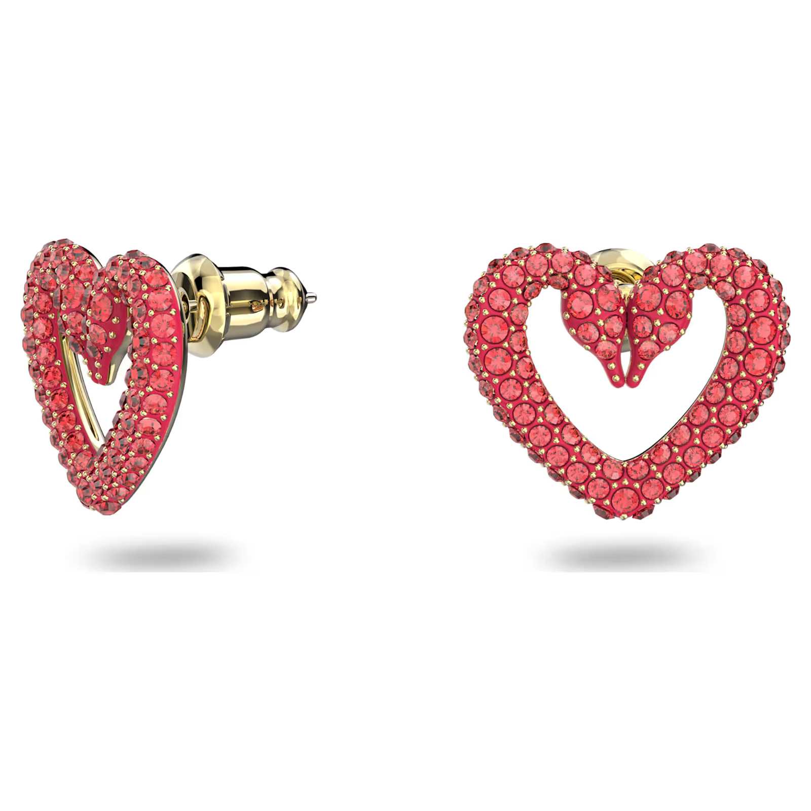 Swarovski Heart, Small, Red, Gold-tone plated