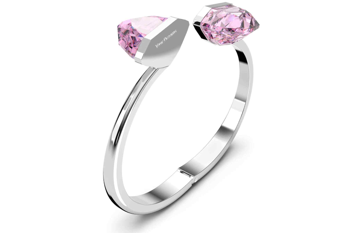SWAROVSKI Lucent Bangle Bracelet Jewelry Collection, Pink Crystals
