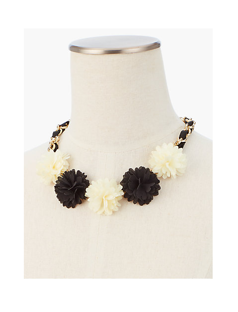 TALBOTS Fabric Flower Statement Necklace