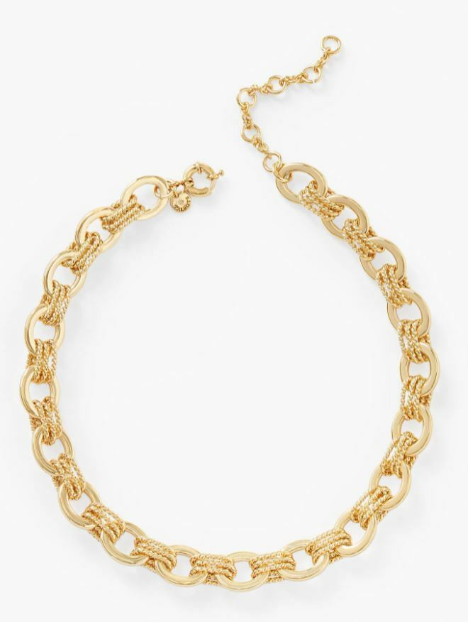 TALBOTS MIXED TEXTURE LINKS NECKLACE