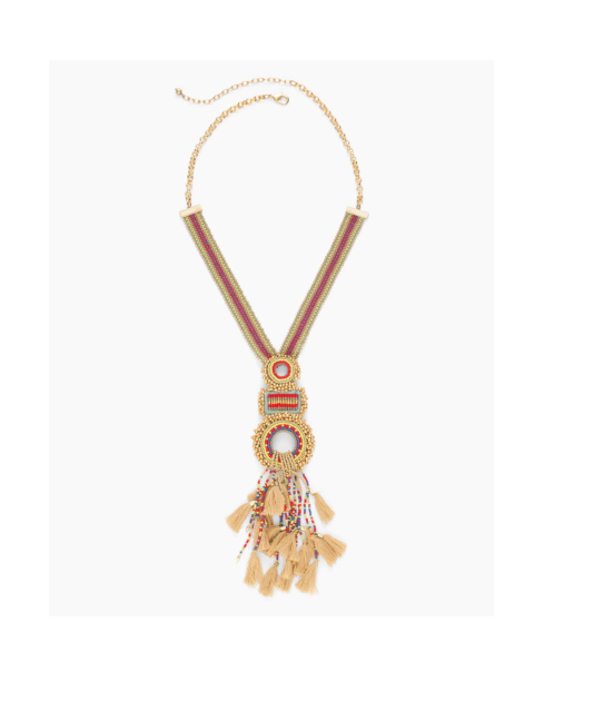 CHICO'S MULTI-COLOR SEED PENDANT NECKLACE