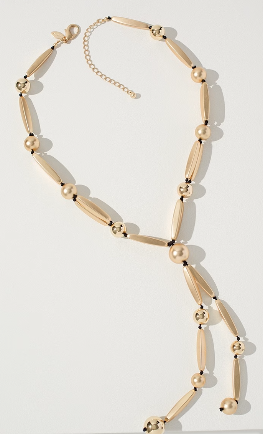 CHICO' S GOLD LONG Y- NECKLACE