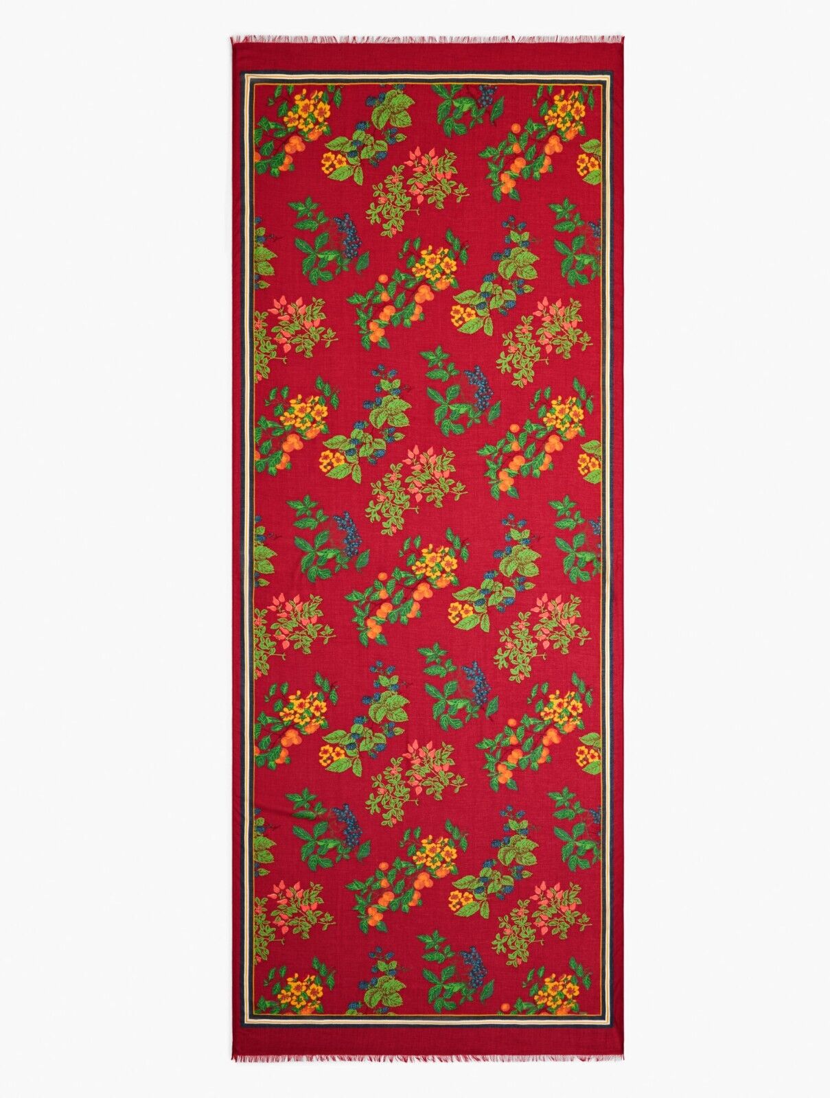 TALBOTS FRUITS & LEAVES OBLONG SCARF