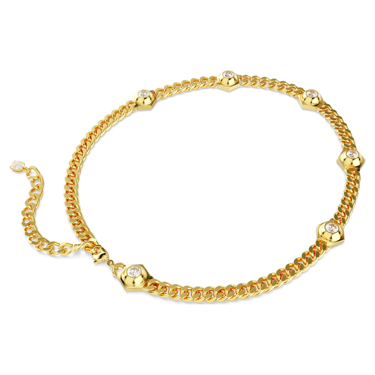 Swarovski Numina necklace Round cut, White, Gold-tone plated