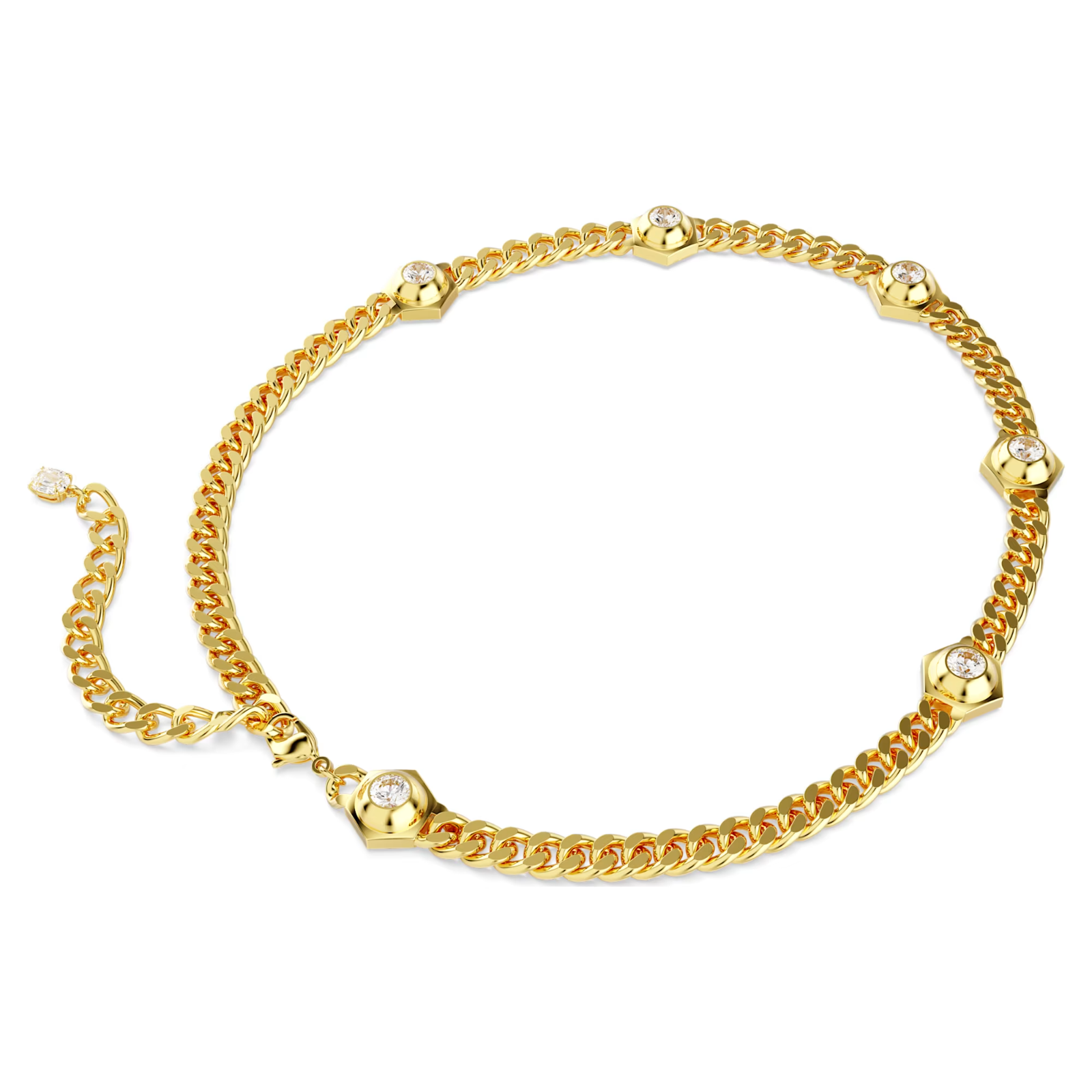 Swarovski Numina necklace Round cut, White, Gold-tone plated