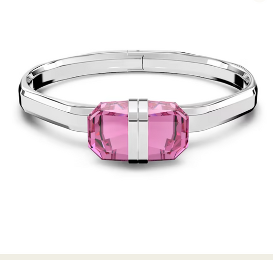 Swarovski Lucent bangle Magnetic closure, Pink, Stainless steel