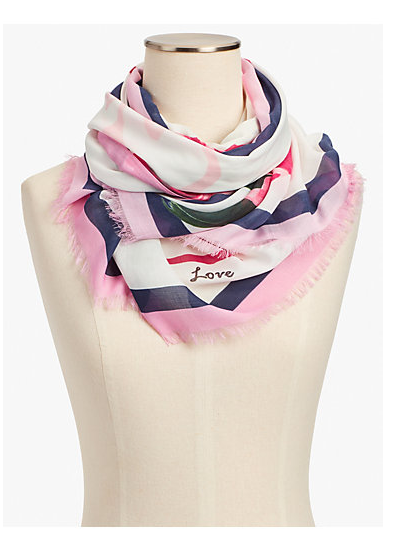 TALBOTS Roses & Hearts Scarf