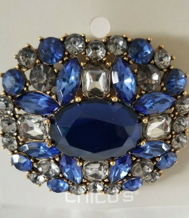 CHICO'S BLUE SIMULATED JEWEL PIN
