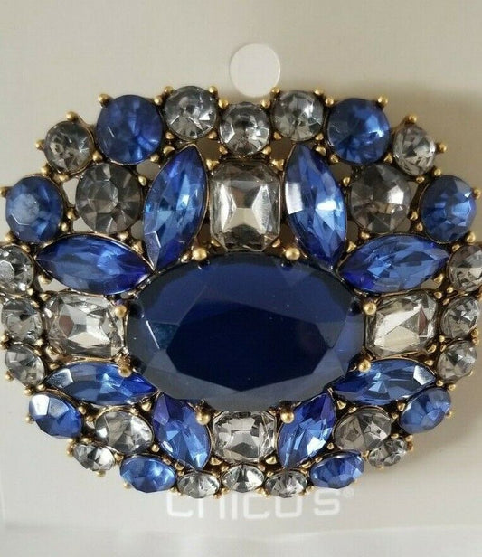 CHICO'S BLUE SIMULATED JEWEL PIN