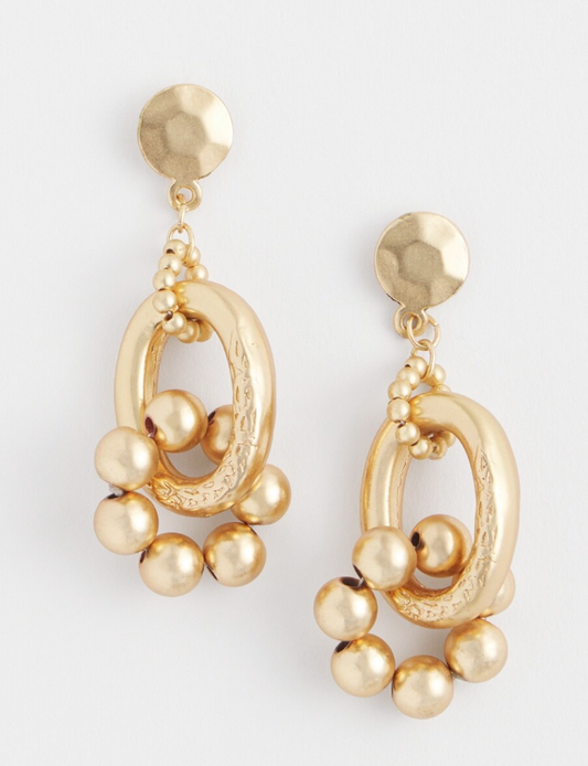 CHICO'S TIERED BEADED HOOPS EARRINGS