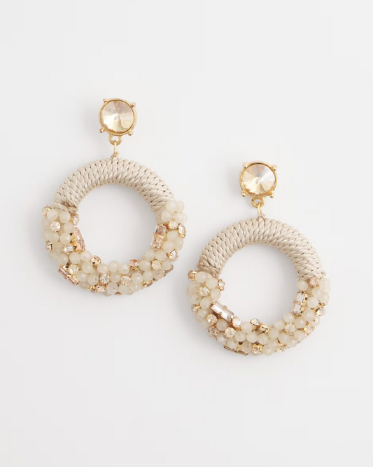 CHICO'S NO DROOP BEADED HOOP EARRINGS