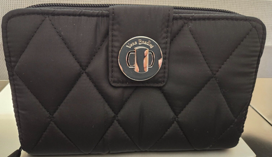 Vera Bradley RFID Turnlock Wallet, Black