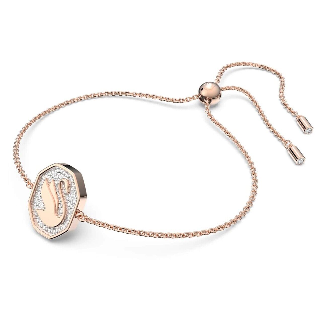 Swarovski Signum Bracelet, Swan, White, Rose-Gold Tone Plated -5621107 New