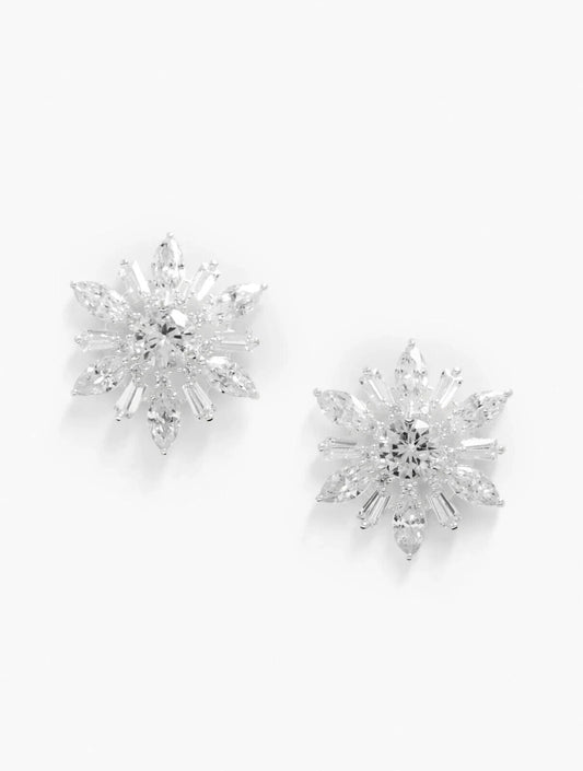 TALBOTS STERLING SILVER SNOWFLAKE STUD EARRINGS