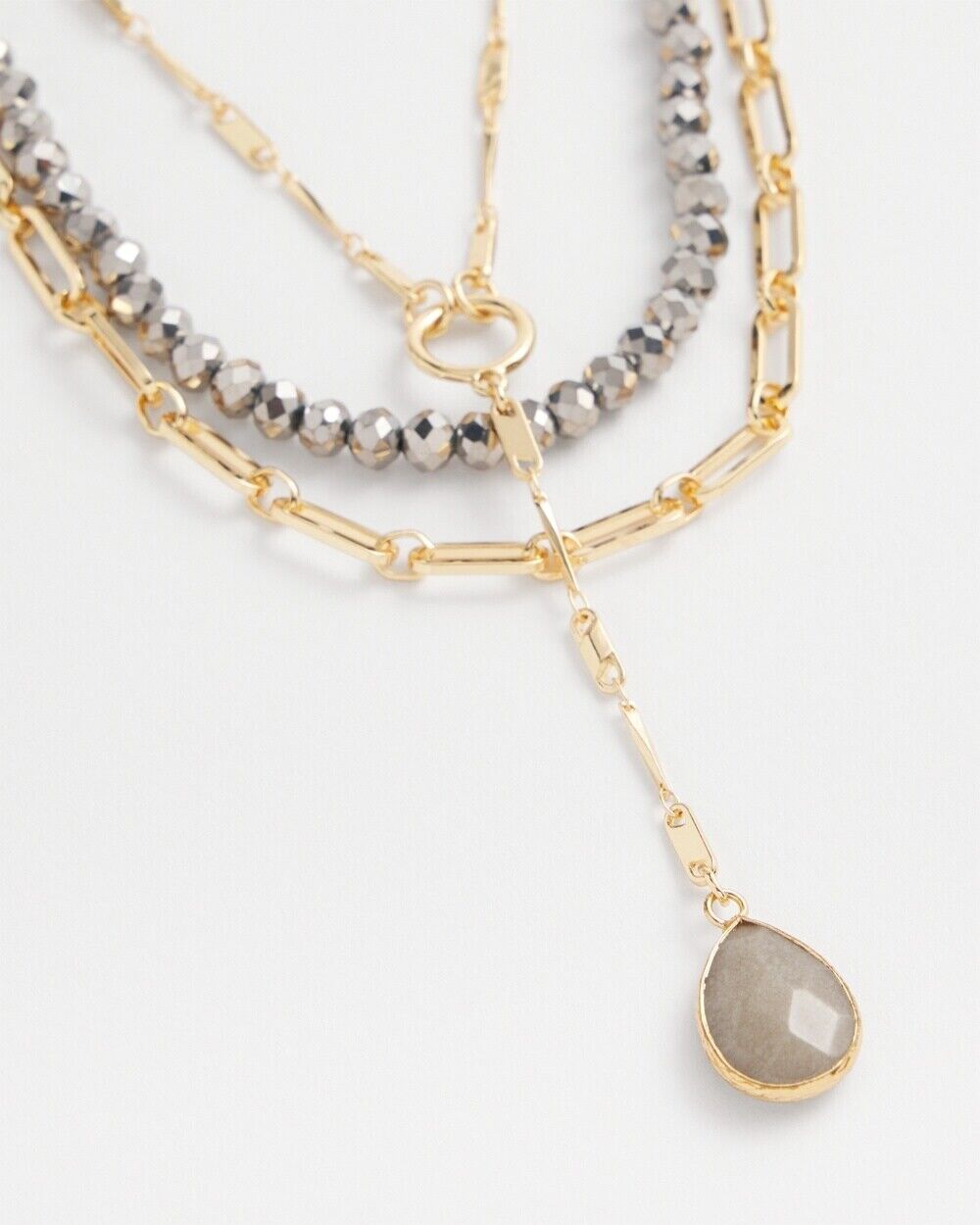 CHICO'S MIXED METAL MULTI STRAND NECKLACE