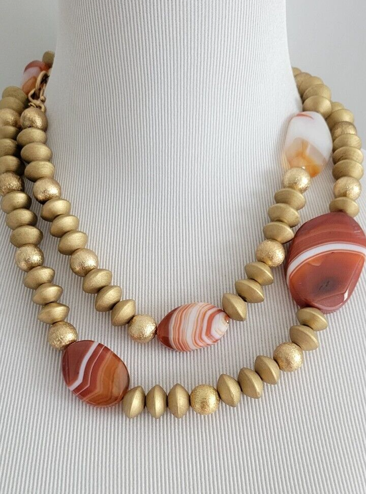 CHICO' S CONVERTIBLE AGATE NECKLACE
